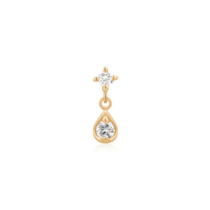 ECHO | Dangle Double Lab Grown Diamond Threadless Top Piercing Earring