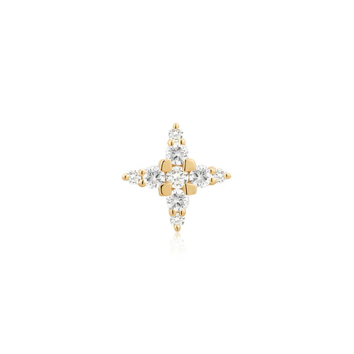 ODESSA | Lab Grown Diamond 4-Point Star Threadless Top Piercing Earring