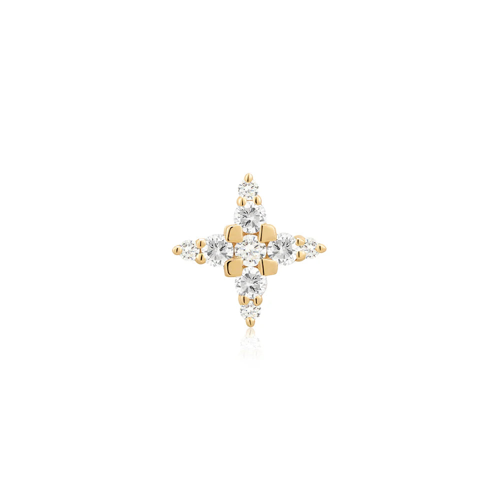 ODESSA | Lab Grown Diamond 4-Point Star Threadless Top Piercing Earring