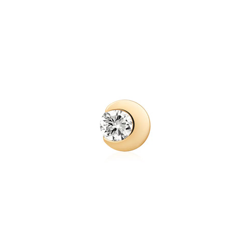 ZINNIA | Bezel Half Moon Lab Grown Diamond Threadless Top Piercing Earring