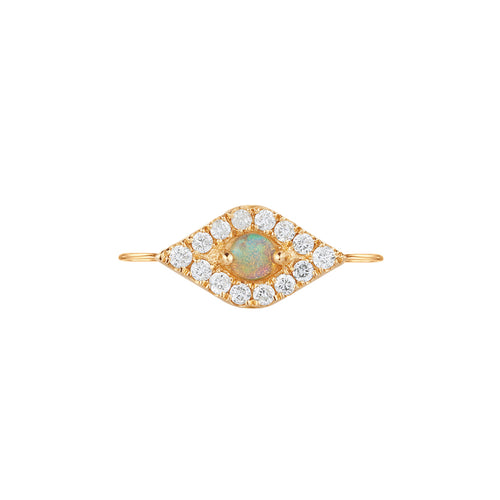 HELENE  |  Diamond And Opal Eye Charm with Double Bail YG