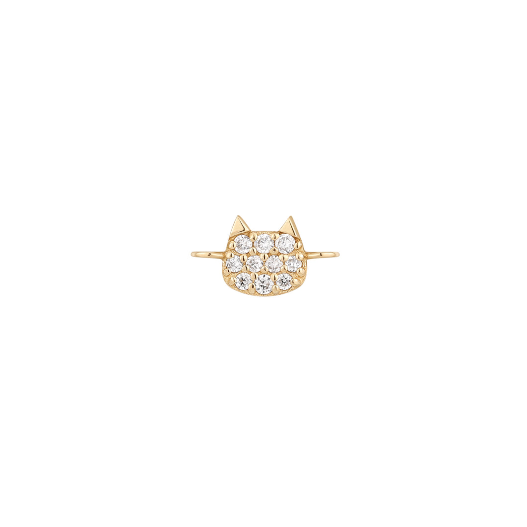 PURR | Lab Grown Diamond Cat For Keeps Charm with Double Bail  YG