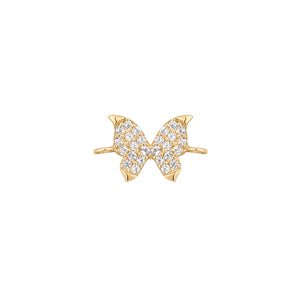 MONARCH | White Sapphire Butterfly For Keeps Charm with Double Bail YG