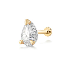 Load image into Gallery viewer, IGGY | Pear Lab Grown Diamond Threaded Flatback (Two Tone)