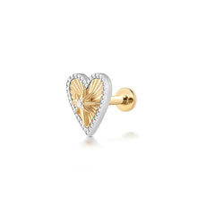 Load image into Gallery viewer, PETUNIA | Lab Grown Diamond Fluted Heart Threaded Flatback