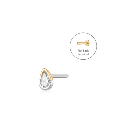 SANILIA | Two-Tone Bezel Pear LGD Piercing Top