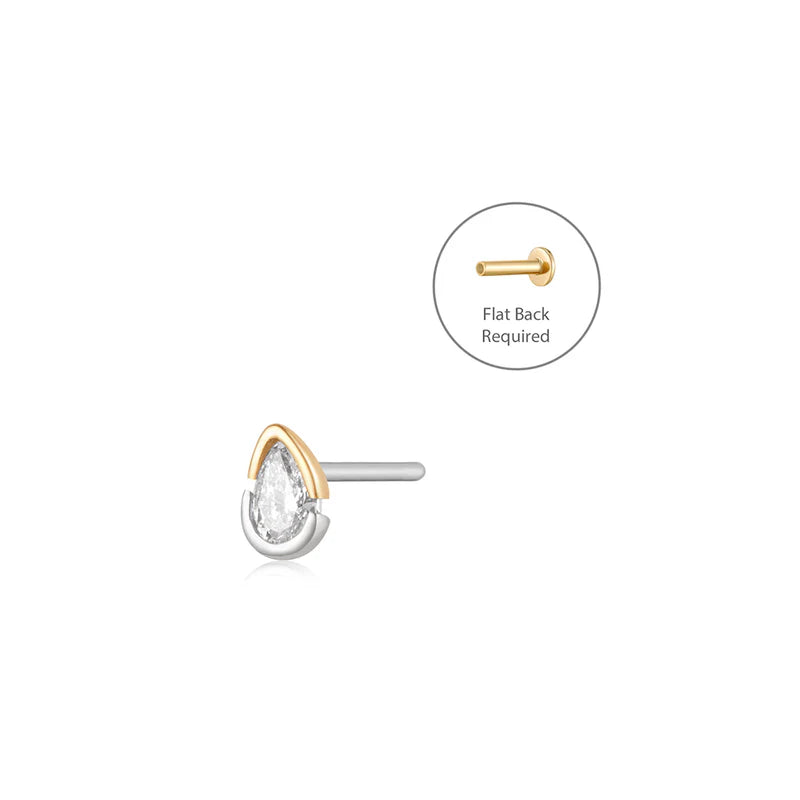 SANILIA | Two-Tone Bezel Pear LGD Piercing Top