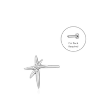 Load image into Gallery viewer, STAR  |  Single Diamond Starburst Piercing Earring