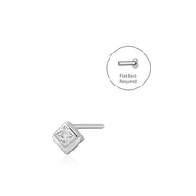 Load image into Gallery viewer, AZTECA  |  White Sapphire Square Pyramid Piercing Earring