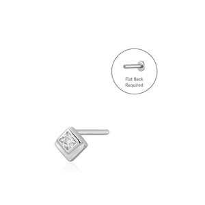 AZTECA  |  White Sapphire Square Pyramid Piercing Earring