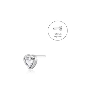 ARABELLA  |  White Sapphire Heart Single Piercing Earring