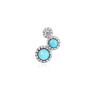 AMIRA  |  Turquoise & White Sapphire Waterfall Piercing Earring