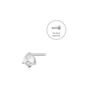 ROSALYN | Rose Cut White Sapphire Solitaire Piercing Earring