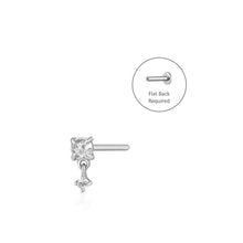 Load image into Gallery viewer, IDA | Rose Cut Double White Sapphire Piercing Earring