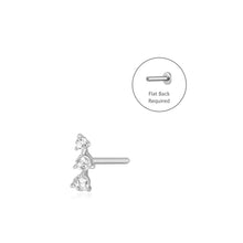 Load image into Gallery viewer, CLARA | Rose Cut Triple White Sapphire Piercing Earring