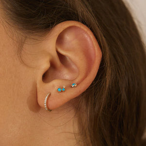 AMIRA  |  Turquoise & White Sapphire Waterfall Piercing Earring