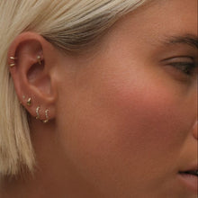Load image into Gallery viewer, Alfred Diamond Mini Hoop Piercing Earring