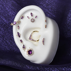 Ethereal - Amethyst + CZ - Threadless End