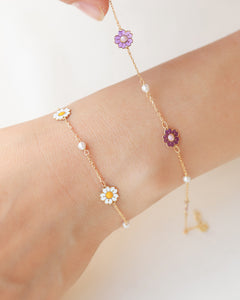 Phoebe Flower and Pearl Bracelet