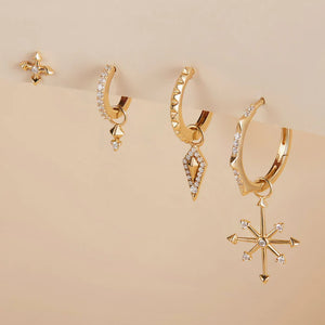 BIRDIE  |  Diamond Puffed Cushion Earring Charm Yg