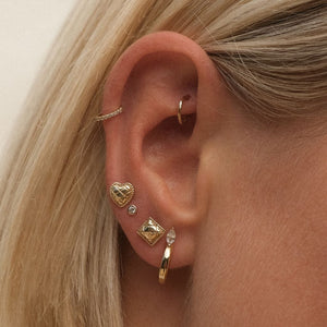 Collins Heart Quilted Piercing Earring