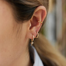 Load image into Gallery viewer, CARINA | Single Star Huggie Hoop Earring Yg