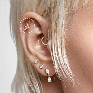 CHARITY | Lab Grown Diamond Web Threadless Top Piercing Earring