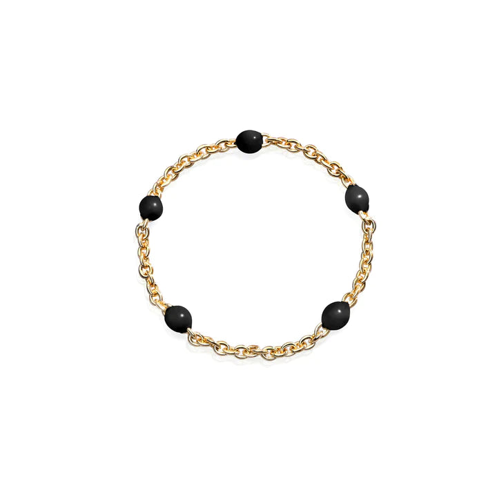 RING YELLOW GOLD BLACK DOTS