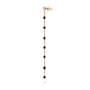 EARRING YELLOW GOLD DIAMOND BLACK DOTS