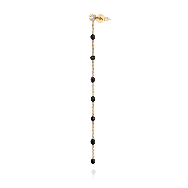 EARRING YELLOW GOLD DIAMOND BLACK DOTS