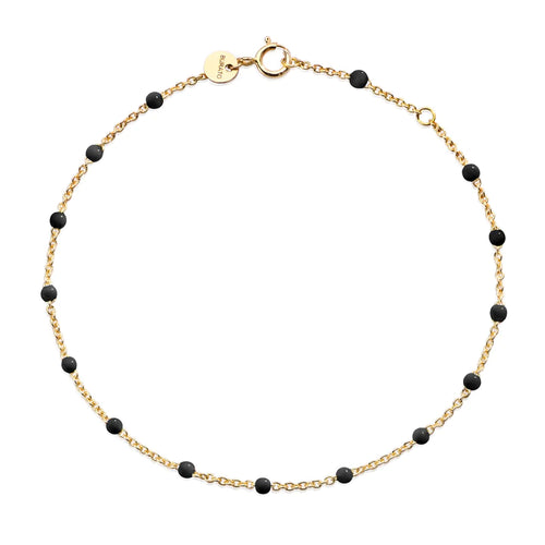 BRACELET YELLOW GOLD BLACK DOTS