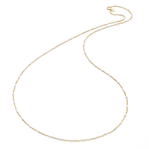 NECKLACE YELLOW GOLD WHITE DOTS