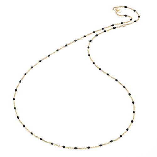 NECKLACE YELLOW GOLD BLACK DOTS
