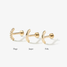 Load image into Gallery viewer, Jasper illusion orbital piercing yellow gold
