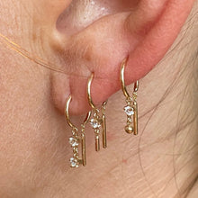 Load image into Gallery viewer, Double Diamond Drop Baby Chime Earring