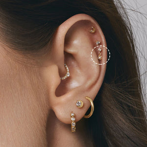 ECHO | Dangle Double Lab Grown Diamond Threadless Top Piercing Earring