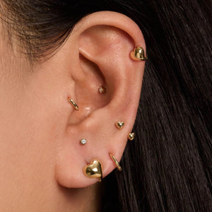 Fabio Heart U Hoop Piercing Earring