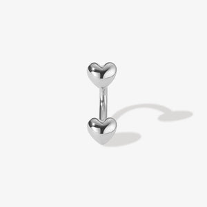 Fabio Heart U Hoop Piercing Earring