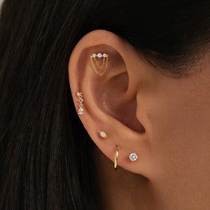 PIPER | White Sapphire Drop Piercing Top Earring