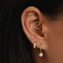 Load image into Gallery viewer, LENOX | Draped Chain and White Sapphire Piercing Top Earring