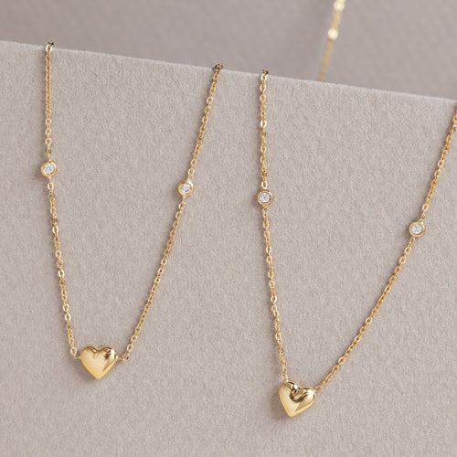 Dainty heart zirconia Necklace Yg