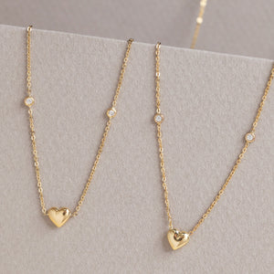 Dainty heart zirconia Necklace Yg