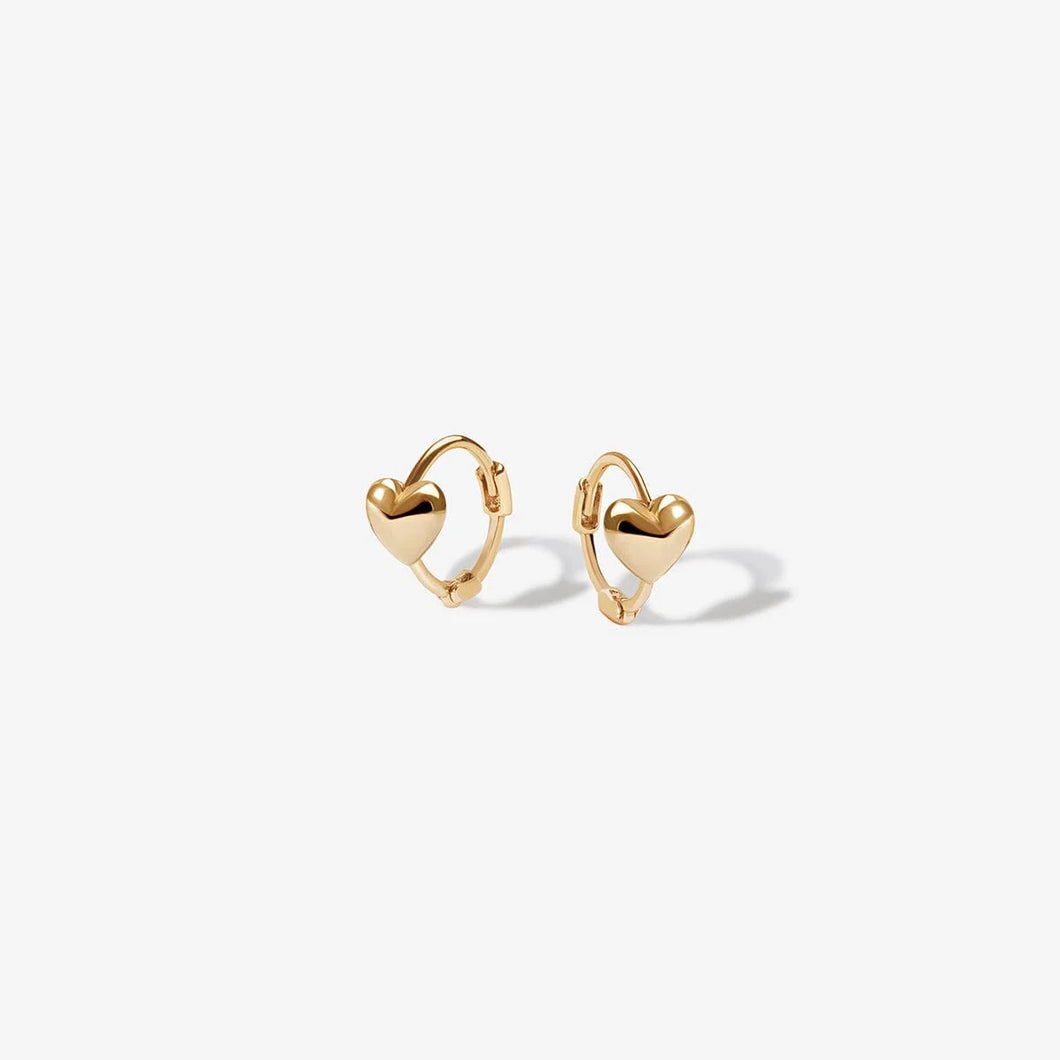 Justin Micro Heart Huggie Earrings