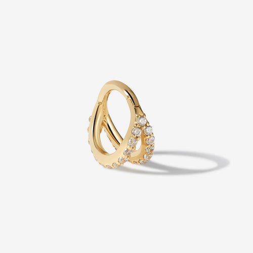 Kiwi Frosted Cage Clicker Hoop Earring