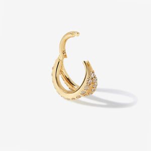 Kiwi Frosted Cage Clicker Hoop Earring