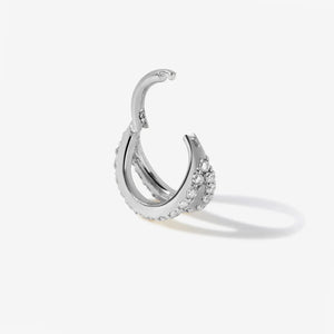 Kiwi Frosted Cage Clicker Hoop Earring
