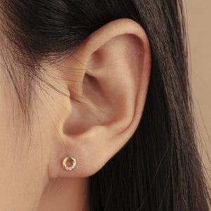 LENA  |  Open Circle Diamond Stud Yg