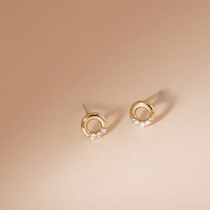 LENA  |  Open Circle Diamond Stud Yg