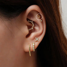 Load image into Gallery viewer, LIORA | Half Moon Lab Grown Diamond Threadless Top Piercing Earring