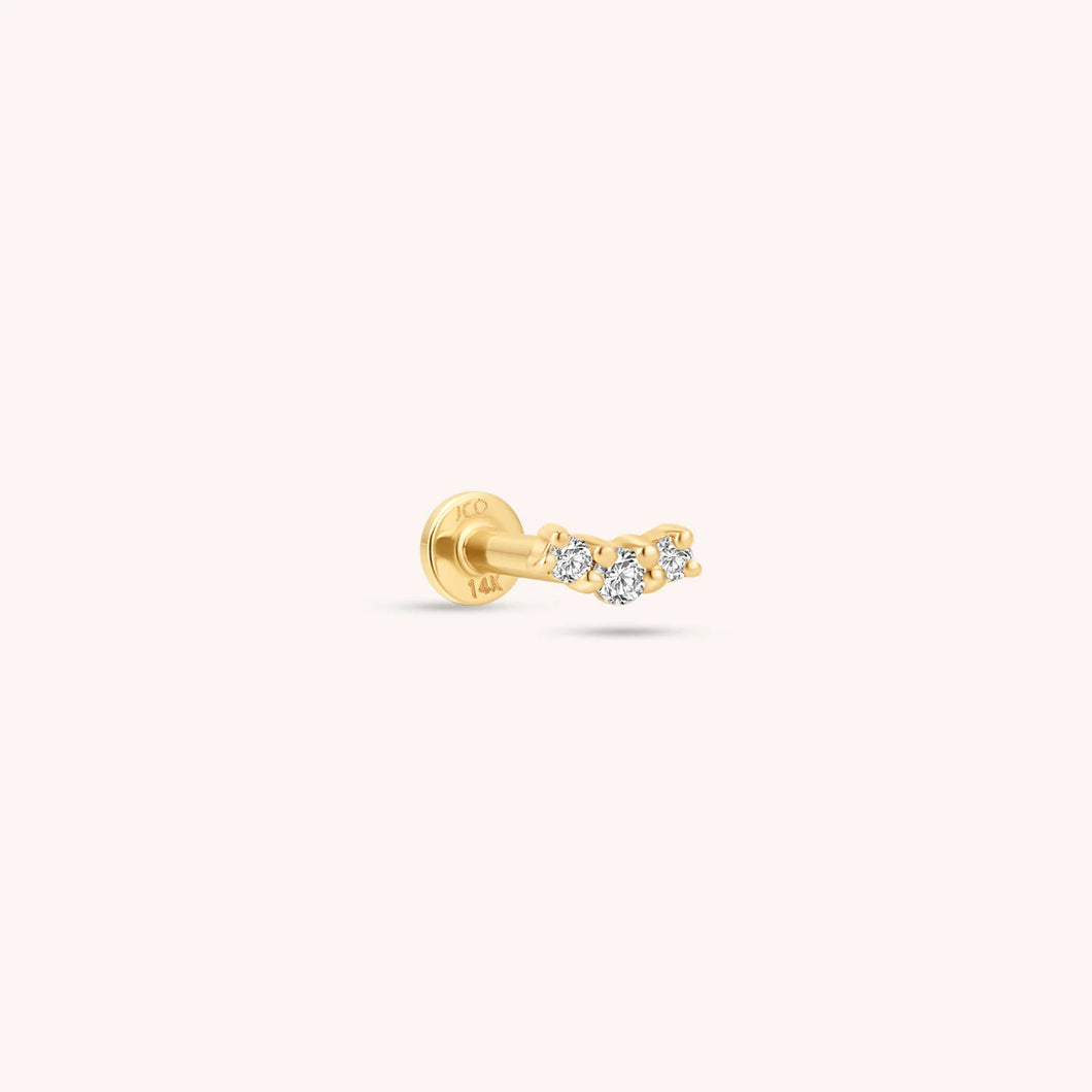 Diamond Triad Flatback Earring